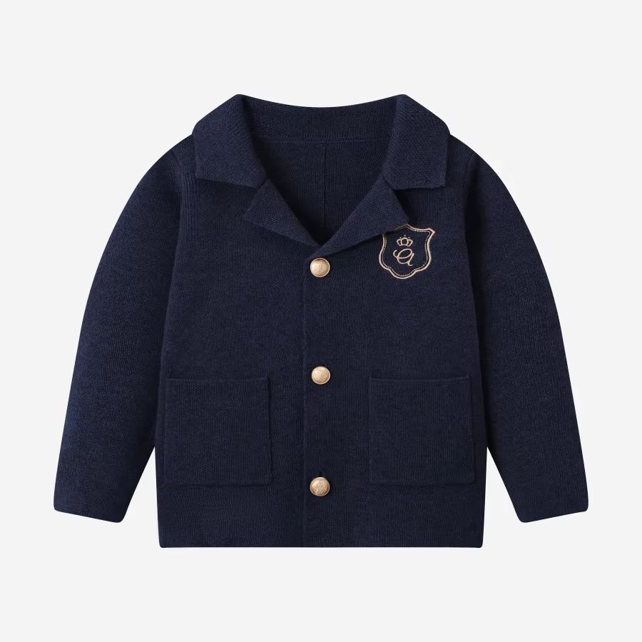 Burgundy Collection – Navy Knit Blazer
