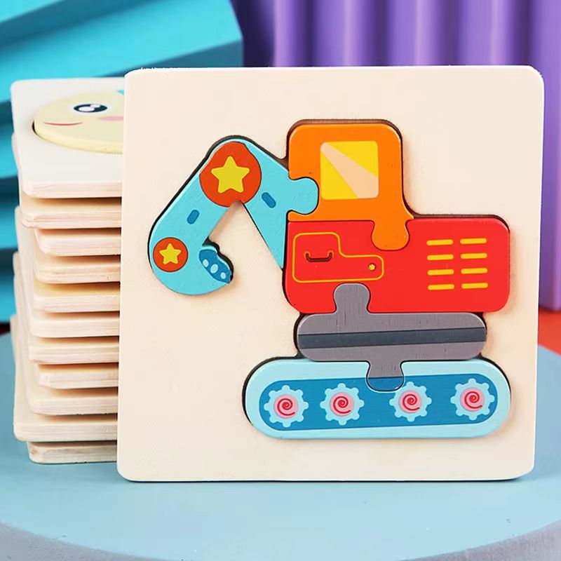 Kids' Wooden Vehicle & Animal Puzzles