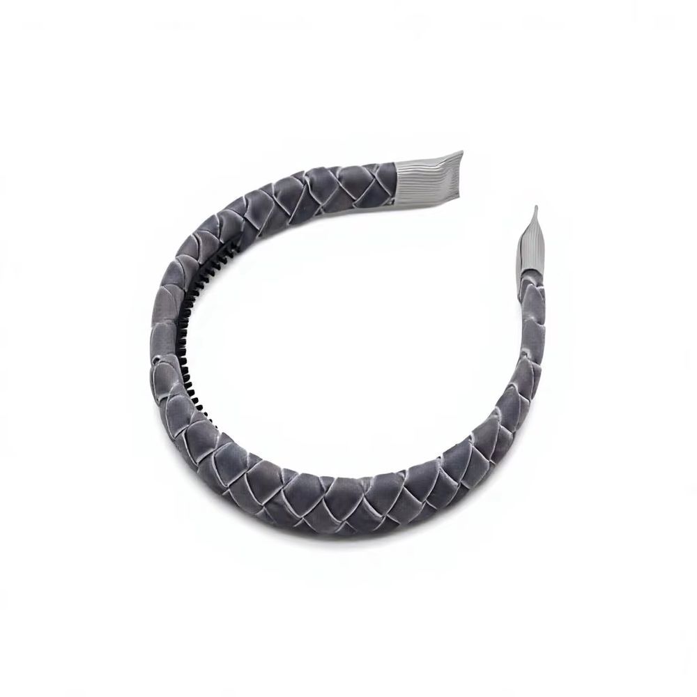 Grey Velvet Bow Headband – Ali Picks AW26