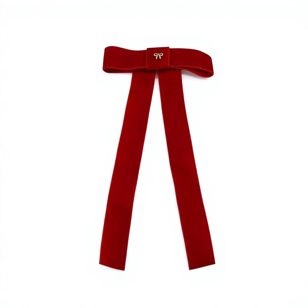 Red Large Velvet Bow Clip – Ali Picks AW26