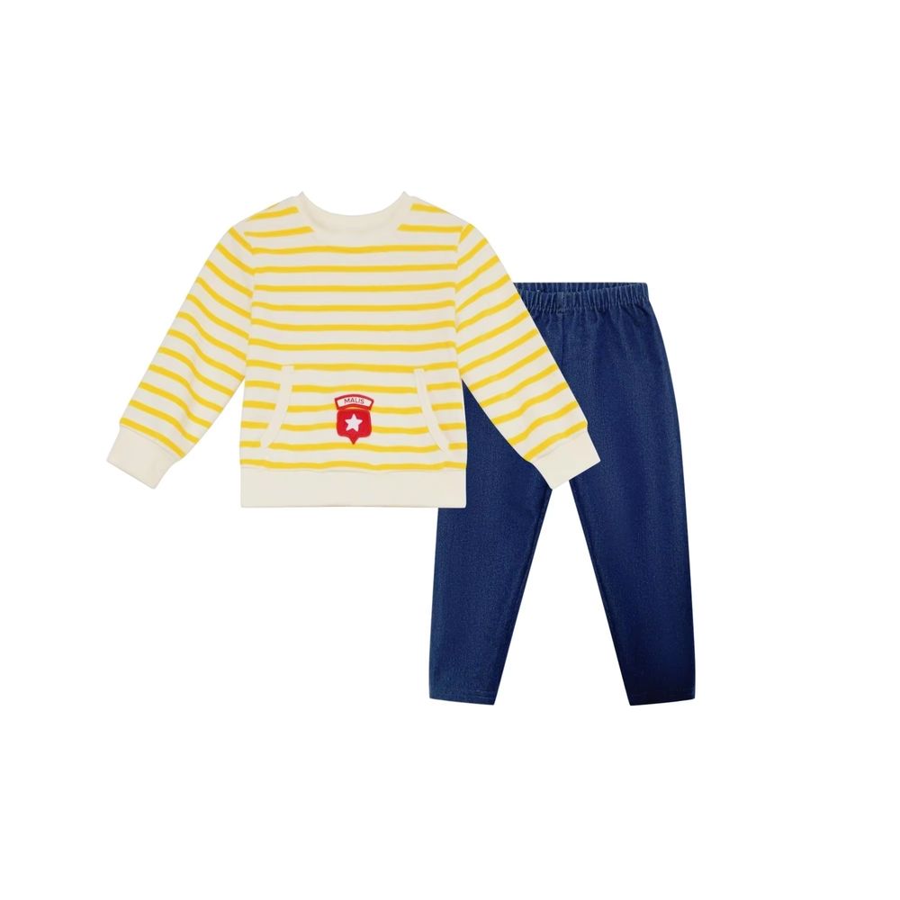 Yellow Stripe Collection – Baby Boy Star Set – Ali Mali AW26