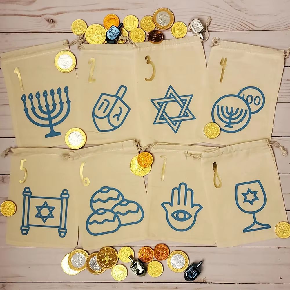 Night 1–8 Cotton Gift Bags (Set of 8)