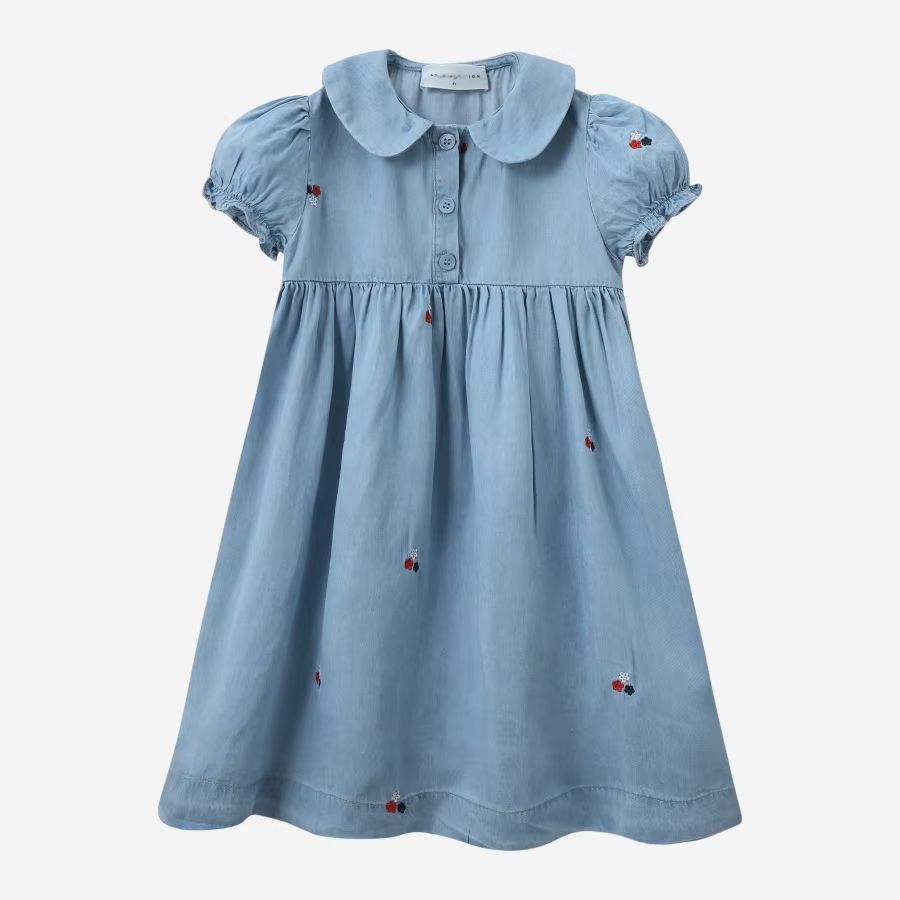 Embroidered Denim Collection – Short Sleeve Dress