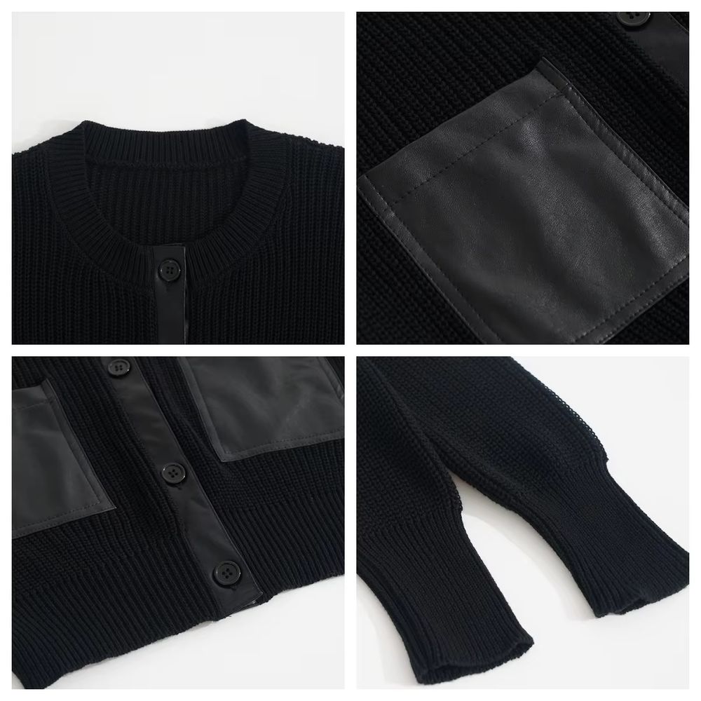 Black Pocket Cardigan