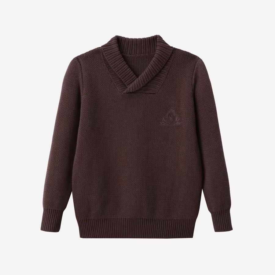 Brown Floral Collection – Knit Shawl Collar – Ali Specials AW26