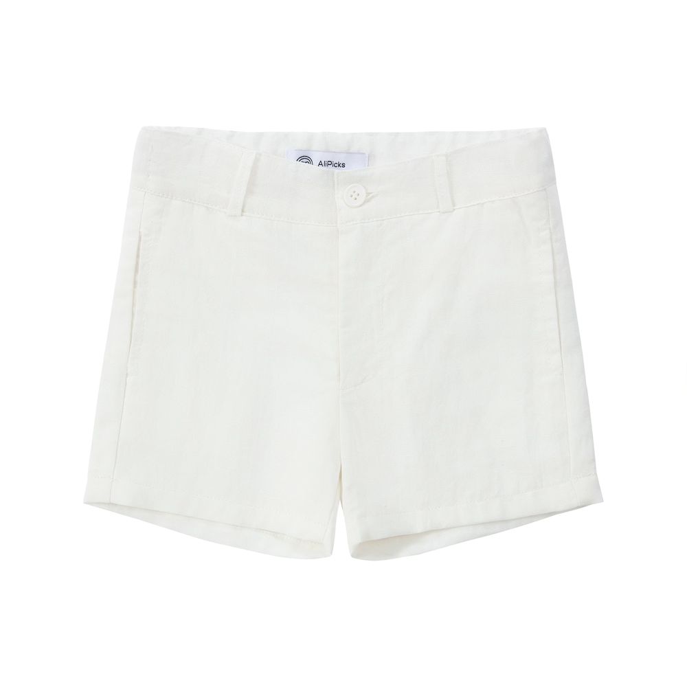 Heirloom Striped Collection – White Linen Shorts