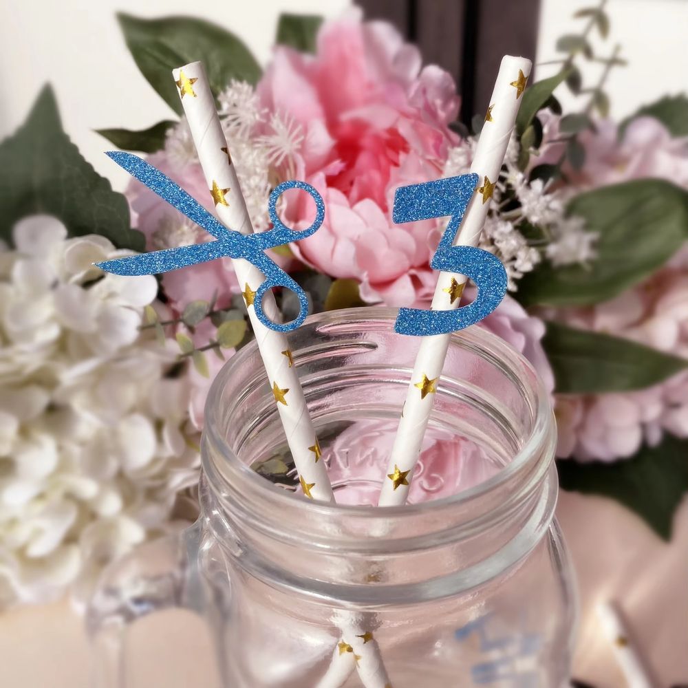 Upsherin Scissors Straws – 25 Pack